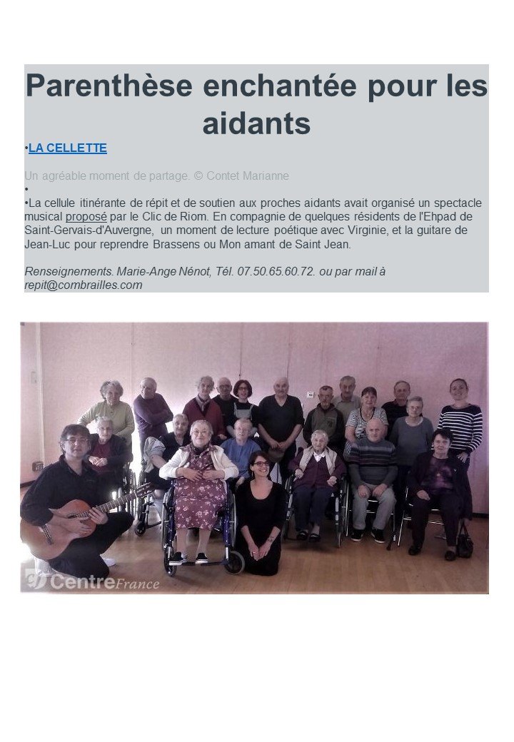 Parenthèse enchantée pour les aidants